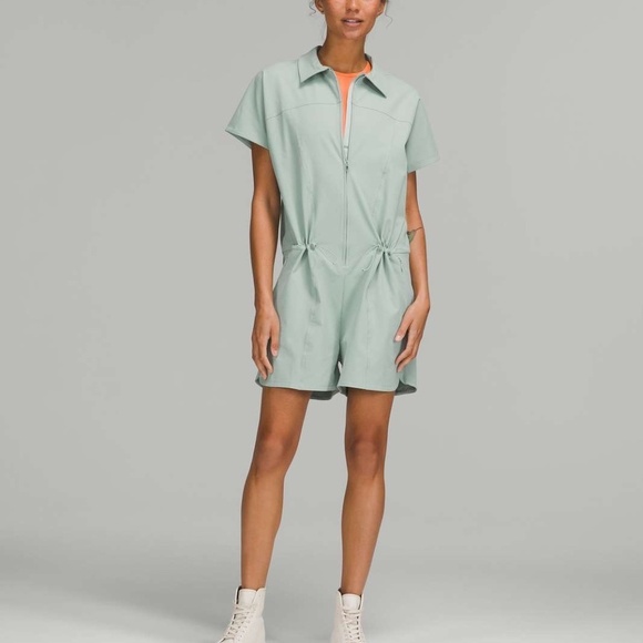 lululemon athletica Pants - Lululemon  - Stretch Rib Pocketed Romper, Size 8, Silver Blue Colour